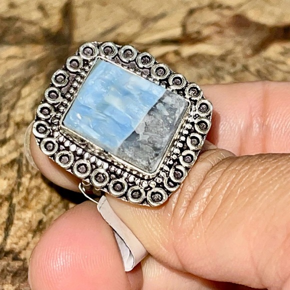 Raw Owyhee Opal Ring Size 7 1/4 - Picture 4 of 7